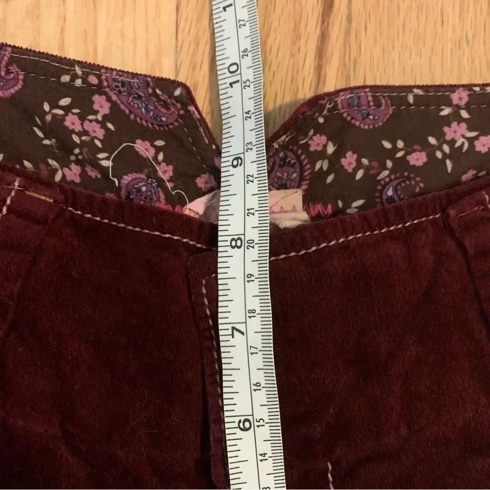 Free People Y2K Corduroy Wide Leg Low Rise Pants Berry Colored Size 4 - Picture 11 of 13